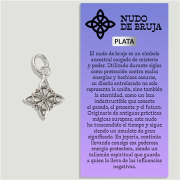 WITCH'S KNOT. SILVER Pendant and Zirconia. 10mm