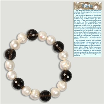 PEARL and MINERALS. Elastic bracelet. Assorted minerals