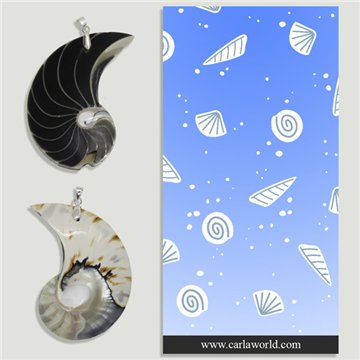 SHELL. SILVER Pendant. Half shell