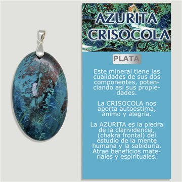 AZURITE CHRYSOCOLLA. SILVER Pendant. Assorted shapes