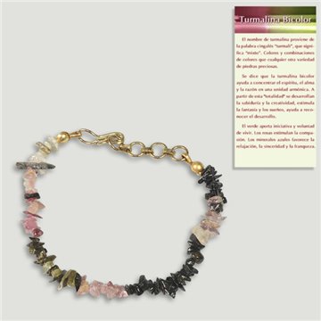TOURMALINE. Chip bracelet with gold clasp