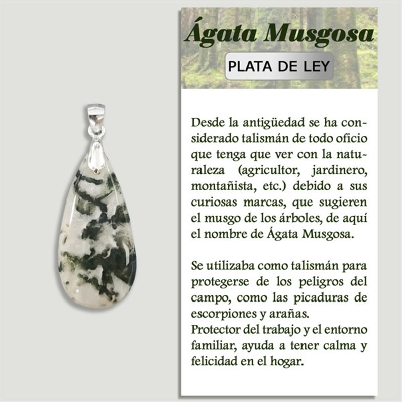 MOSS AGATE. SILVER Pendant. Assorted shapes MOSS AGATE. SILVER Pendant. Assorted shapes