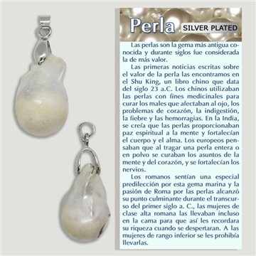 PEARL. SILVER PLATED Pendant. Irregular cultured pearl