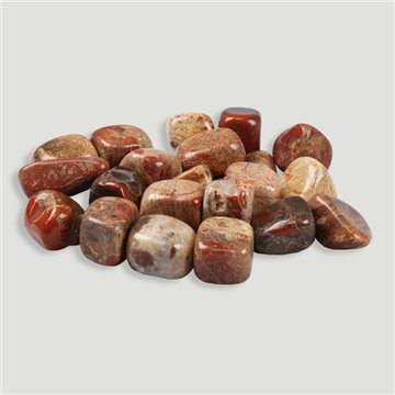 Saco de rodas. Jaspe vermelho-branco. 250 gr.
