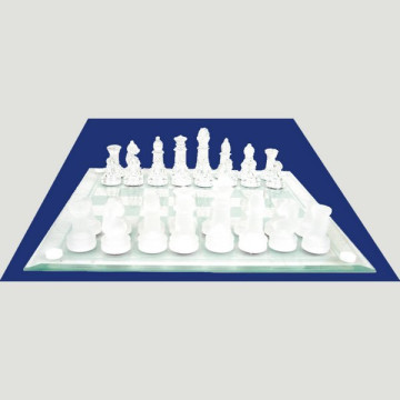 Jeu d'échecs en verre reconstitué 20x20cm