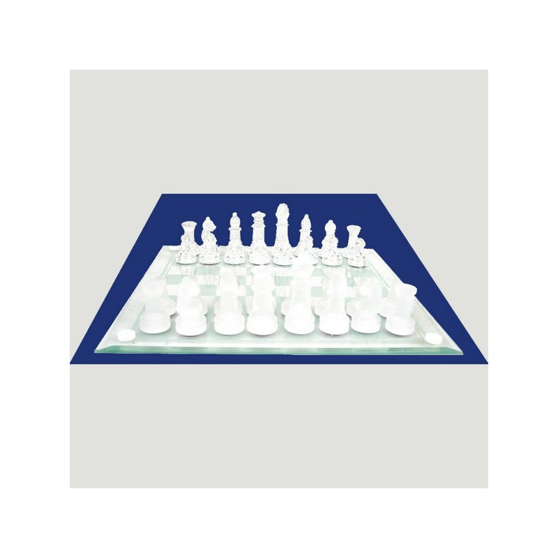 Jeu d'échecs en verre reconstitué 20x20cm Jeu d'échecs en verre reconstitué 20x20cm