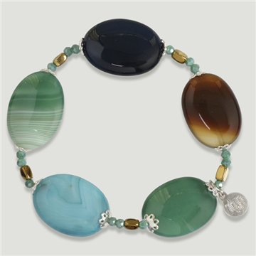 FOREST Silver Bracelet. Agate