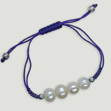 PÉROLA. Pulseira ajustável em macramé
