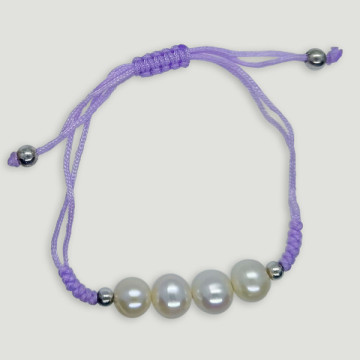 PÉROLA. Pulseira ajustável em macramé