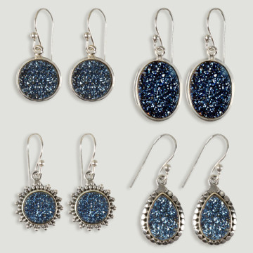 Silver Earrings. Druzy. Starting at 4.6 grams (Price per gram)