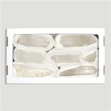 Caixa de cristal de rocha. 26x14 cm. Peso aprox. 1 kg.
