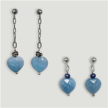 Silver earring. Aquamarine