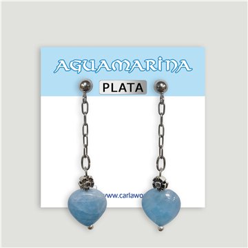 Silver earring. Aquamarine