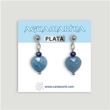 Silver earring. Aquamarine