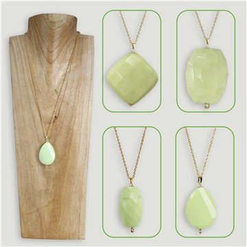 CHRYSOPRASE. Pendentif plaqué or