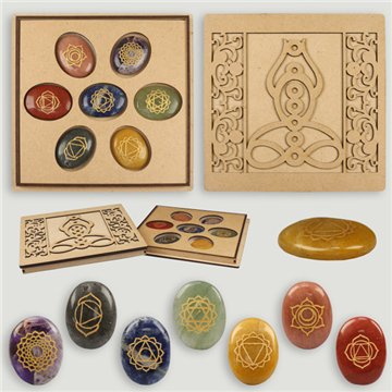 Conjunto de Yoga - 7 Chakras. Rolamento plano. 3,5x2,5 cm aprox.