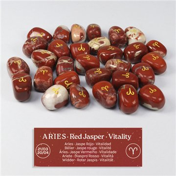 Red Jasper - Aries. Engraved tumbled stone