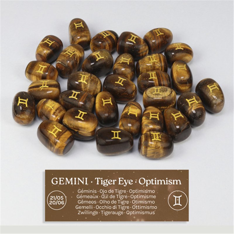 Ojo de Tigre - Géminis. Rodado grabado Ojo de Tigre - Géminis. Rodado grabado