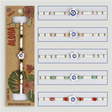 Pulsera ajustable. Modelo: flor y corazón