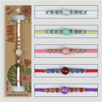 Pulsera ajustable. Modelo: cilindro nácar