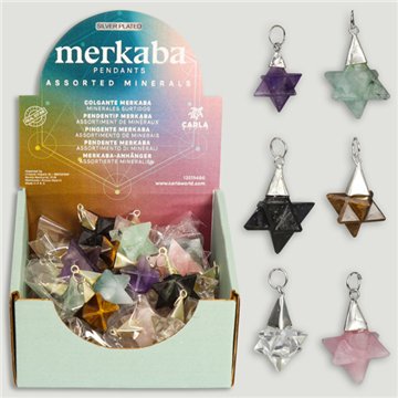 MERKABA. Colgante silverplated. Minerales surtidos