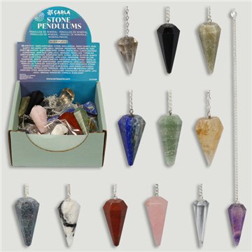 STONE PENDULUM. Péndulo minerales surtidos. Tamaños libres