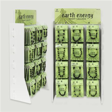EARTH ENERGY. Expositor pulseras Peridoto y Lava. Modelos surtidos