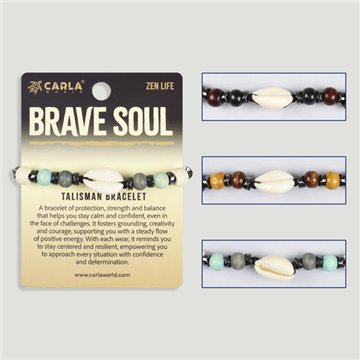 BRAVE SOUL. Pulsera cordón ajustable. Modelo 02
