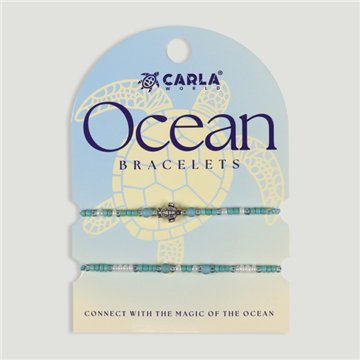 OCEAN. Pulsera cordón ajustable. Modelo Tortuga pequeña