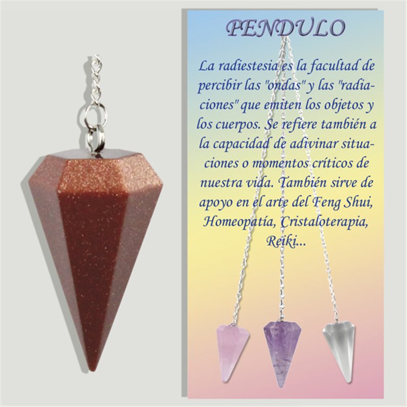 Calibrated faceted pendulum. Gold Aventurine. 18x35 mm Calibrated faceted pendulum. Gold Aventurine. 18x35 mm