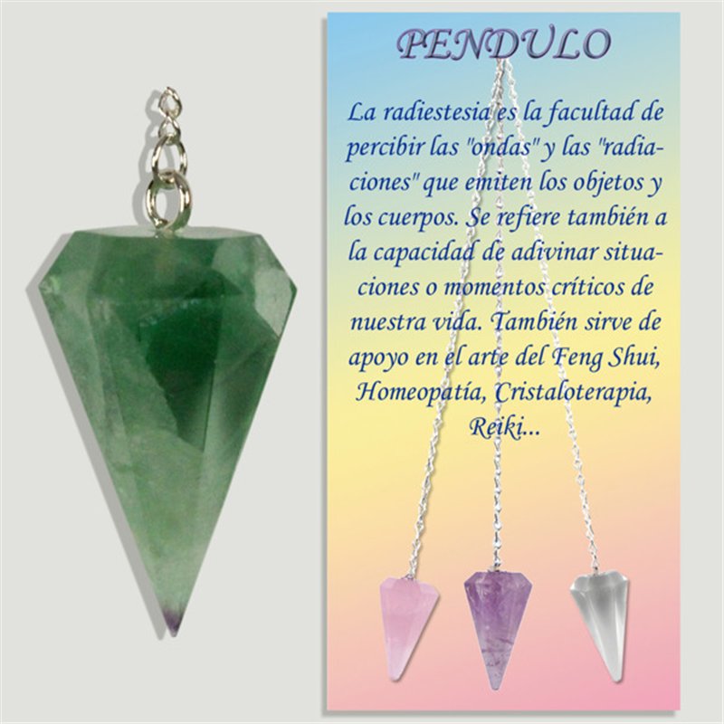 Calibrated faceted pendulum. Fluorite. 18x35 mm Calibrated faceted pendulum. Fluorite. 18x35 mm