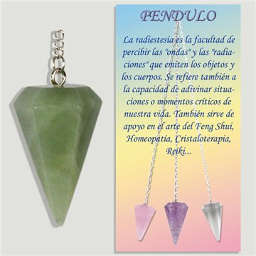 Calibrated faceted pendulum. Jade. 18x35 mm