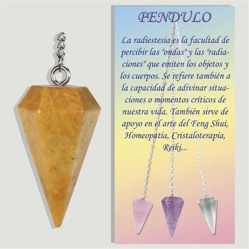 Calibrated faceted pendulum. Yellow Jasper. 18x35 mm Calibrated faceted pendulum. Yellow Jasper. 18x35 mm