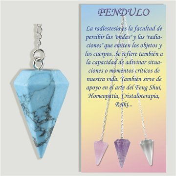 Calibrated faceted pendulum. Turquoise Magnesite. 18x35 mm