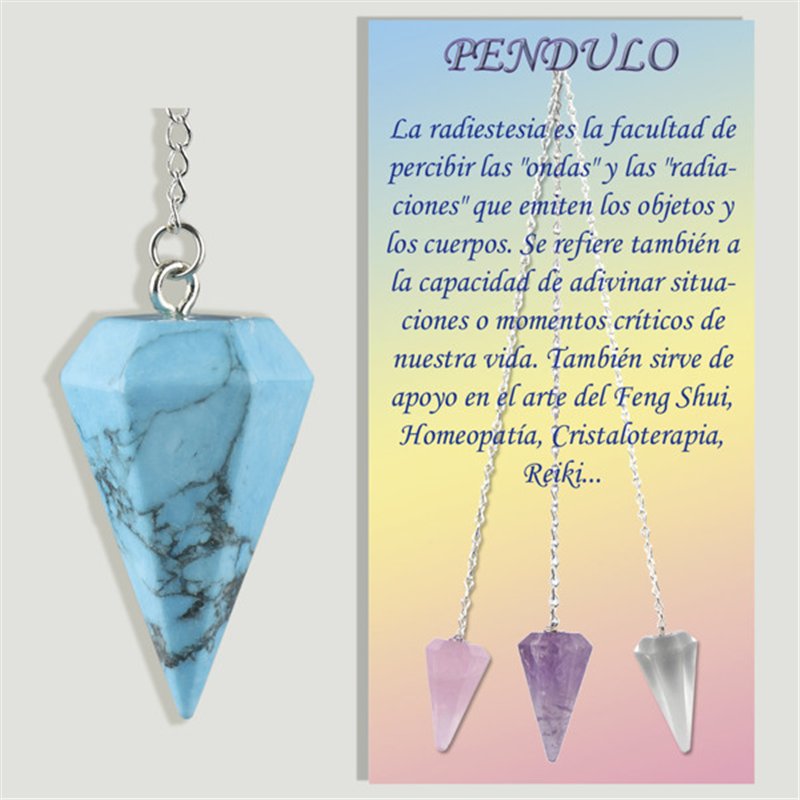 Calibrated faceted pendulum. Turquoise Magnesite. 18x35 mm Calibrated faceted pendulum. Turquoise Magnesite. 18x35 mm