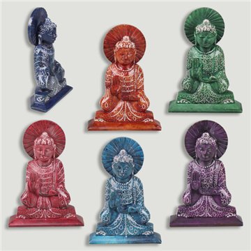 Carved Buddha. Soapstone. Assorted colors. 4.5x10x13cm