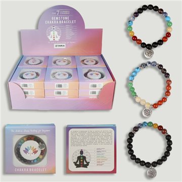 GEMSTONE CHAKRA. Bracelet boules de 8 mm avec perles. 12x11,5 cm