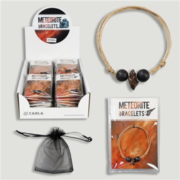 METEORITE. Bracelet corde météorite et lave
