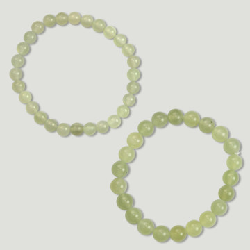 Gancho 33. Pulseira Bola 6 e 8mm. Jade.