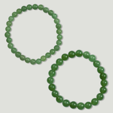 Crochet 38. Bracelet Boule 6 et 8mm. Aventurine.
