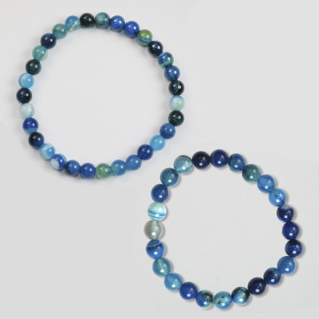 Gancho 39. Pulseira Bola 6 e 8mm. Calcedônia.
