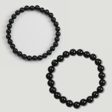 Gancho 40. Pulsera Bola 6 y 8mm. Ónix.