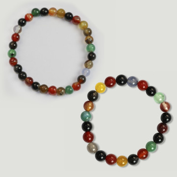 Gancho 43. Pulsera Bola 6 y 8mm. Ágata.