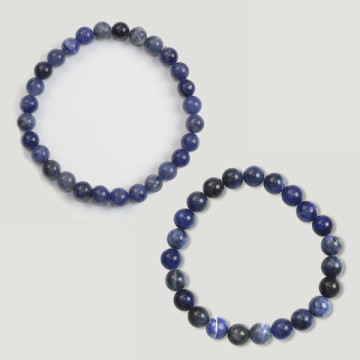 Gancho 44. Pulsera Bola 6 y 8mm. Sodalita.