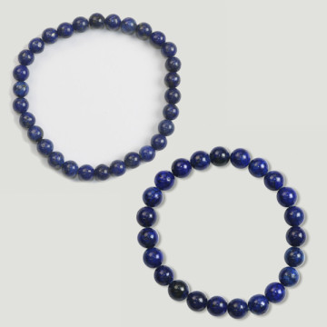Crochet 48. Bracelet Boule 6 et 8mm. Lapis lazuli.