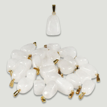 Pendentif horoscope doré. Cristal de quartz. VIERGE. 1-2 cm environ