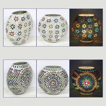 Lámpara cristal blanca multicolor oval 25x23cm modelo surtido