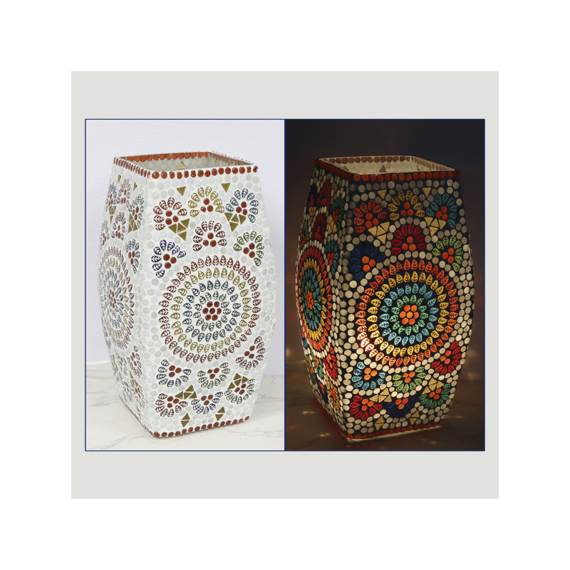 Lampe indienne en verre 18x30cm Lampe indienne en verre 18x30cm