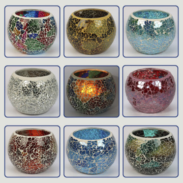 Portavelas mosaico 10x10x8cm