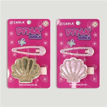 Barrette à cheveux. Coquillage. Couleurs assorties
